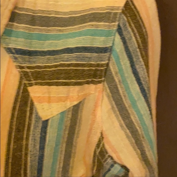 Free People Striped Pearly Snap Snaps Button Down western shirt - Picture 5 of 7